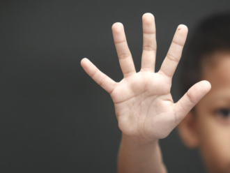 childs hand